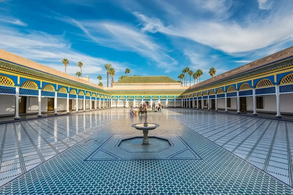 Bahia Palace courtyard architecture, Marrakech solo travel guide