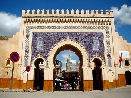 Blue Gate (Bab Boujloud) at the entrance to Fes medina