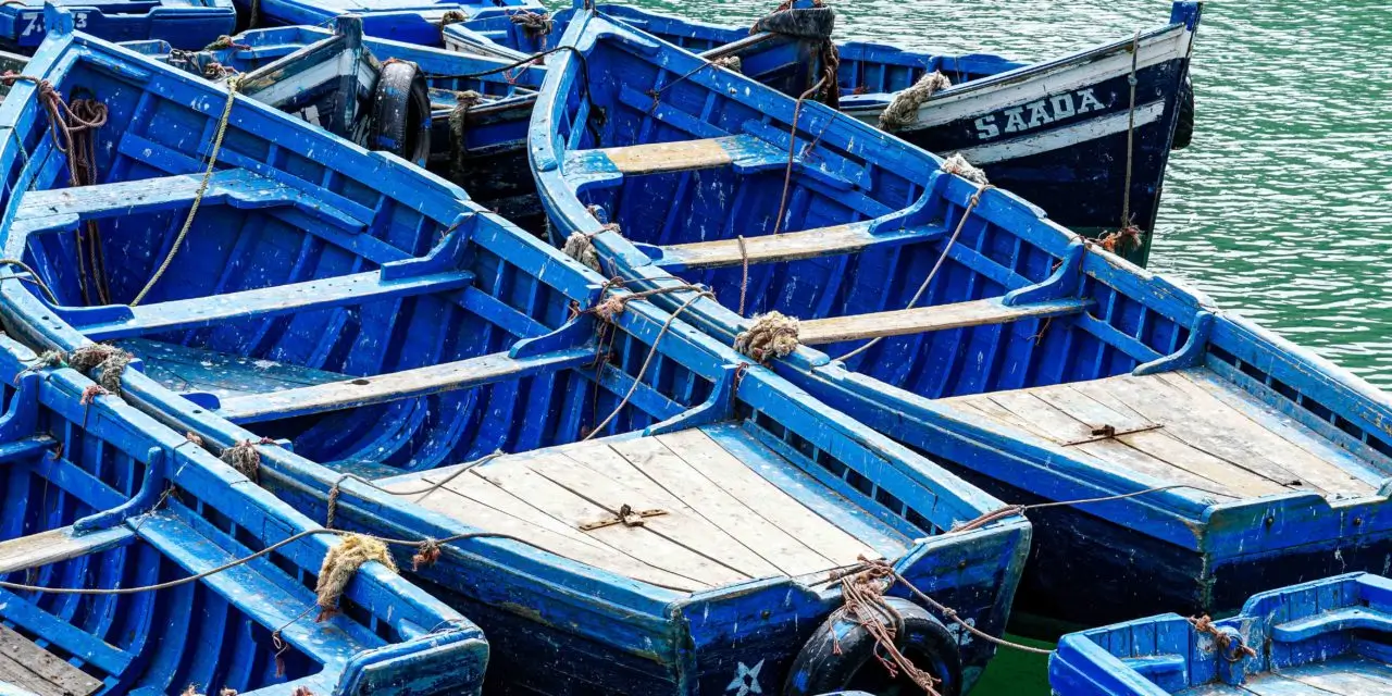 Essaouira Port Blue Boats