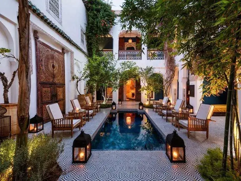 Traditional riad courtyard in the Marrakech medina